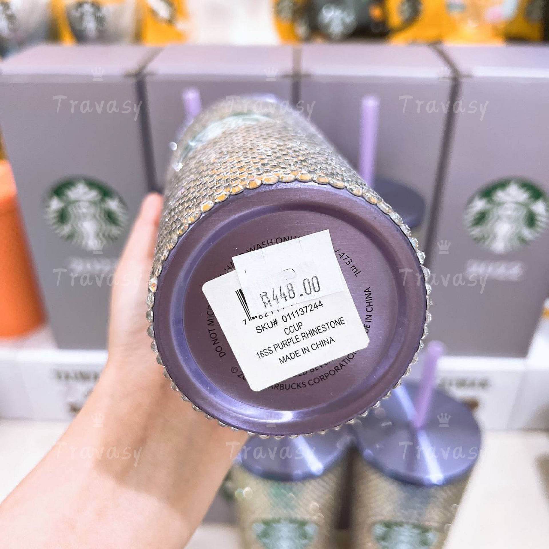 New 2022 Starbucks Thailand Purple Rhinestone Stainless Steel Cup 16oz –  Travasy